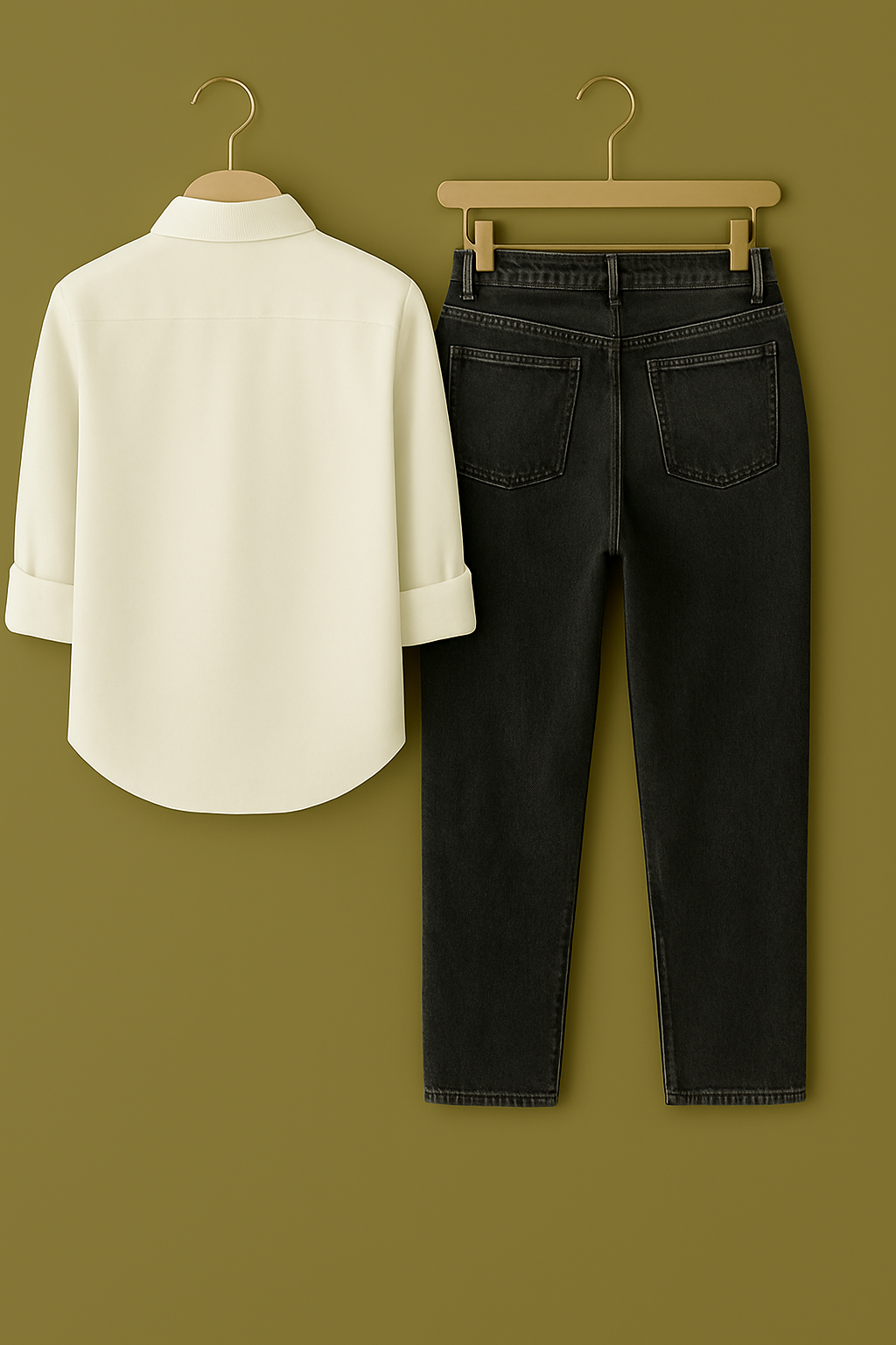 Mens Formal white Shirt Jeans Combo