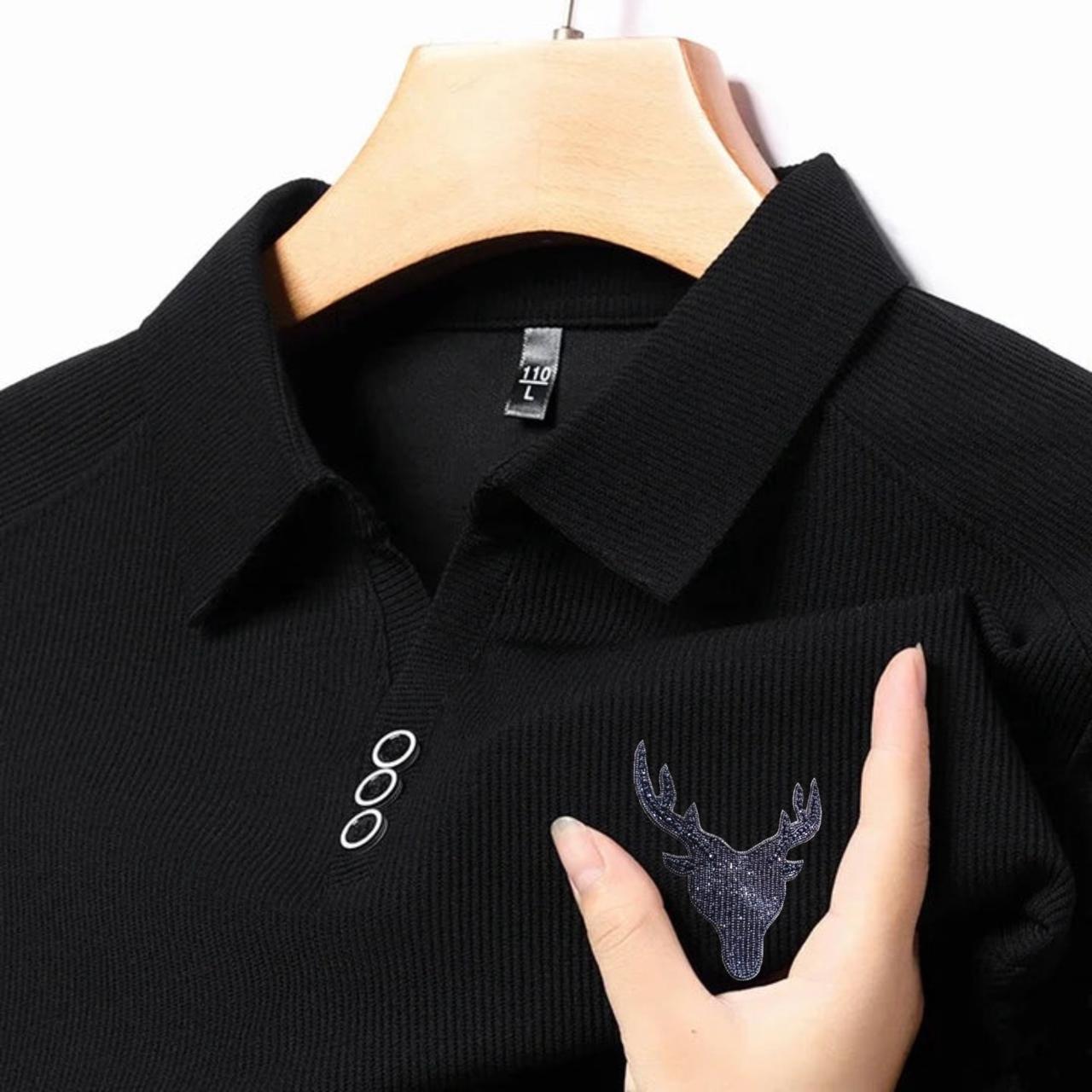 Astroflik Men Black Premium Polo T-Shirt With Logo