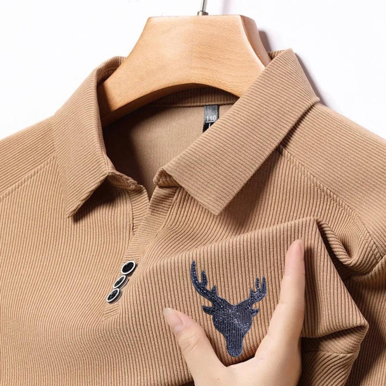 Astroflik Men Khakhi Premium Polo T-Shirt With Logo