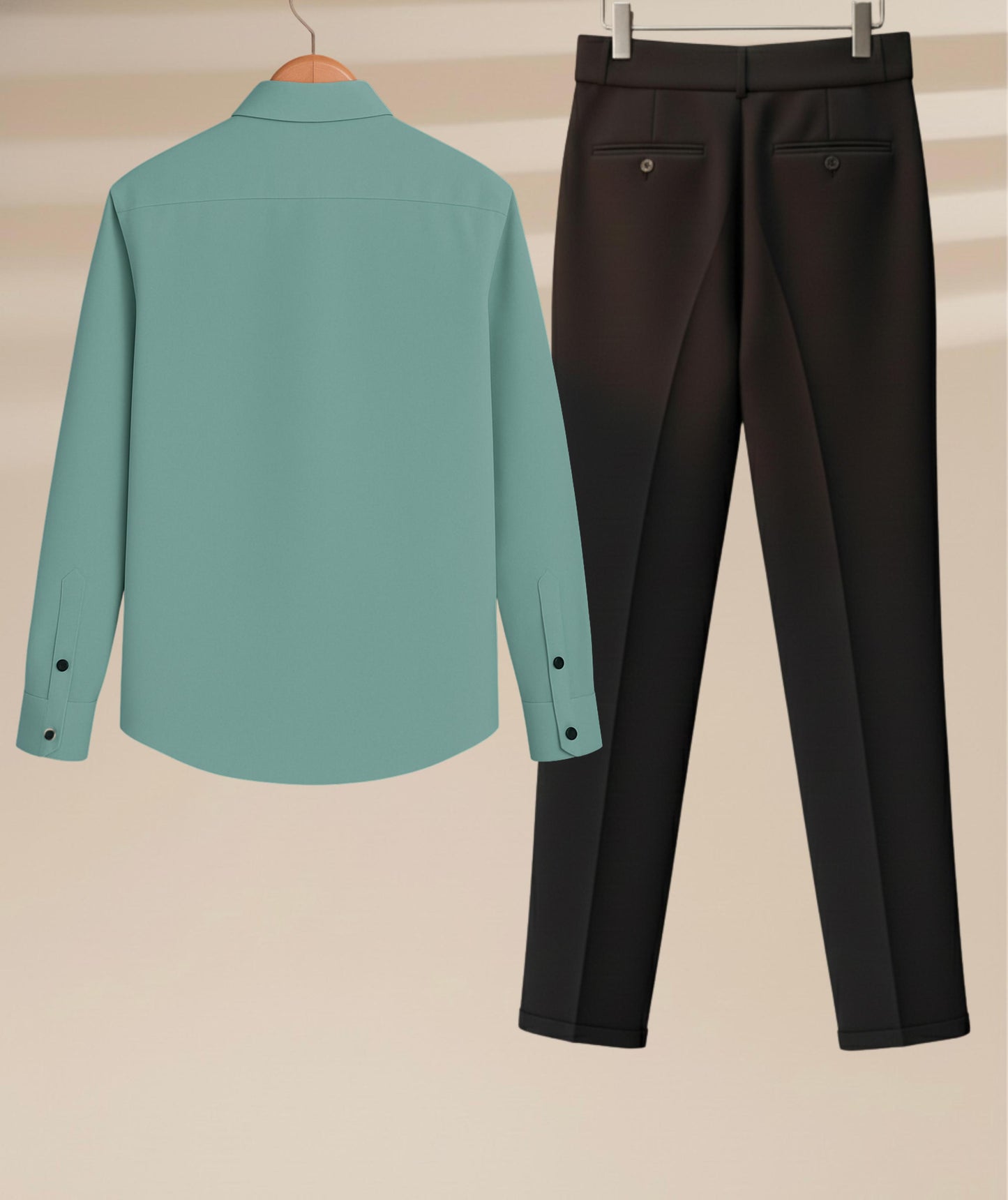 Mens Mint Green Shirt Black Gurkha Pant
