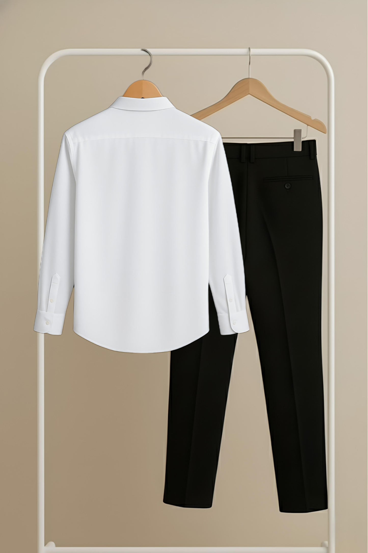 White–Black “Infinity Signature” Premium Formal Shirt & Pant Combo