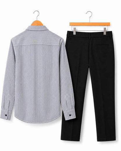 Mens Striped Shirt Pant Combo
