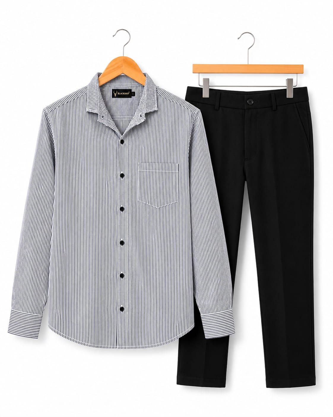 Mens Striped Shirt Pant Combo