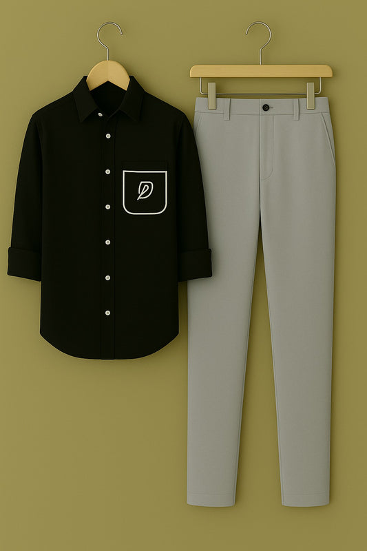 Mens corean pocket shirt pant combo