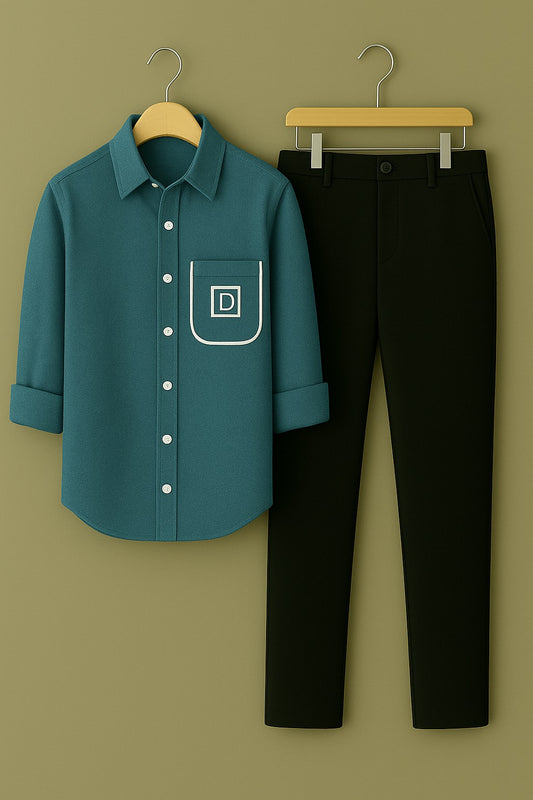 Mens corean pocket shirt pant combo