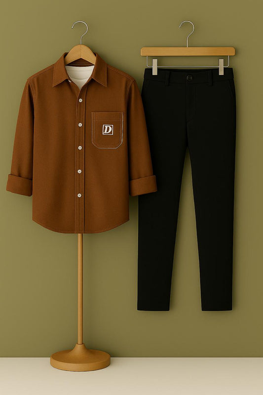 Mens corean pocket shirt pant combo