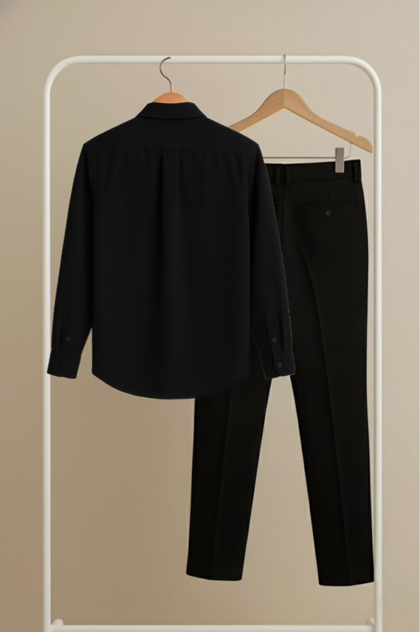 Black – Black Premium Shirt & Pant Combo (Blackship Logo)