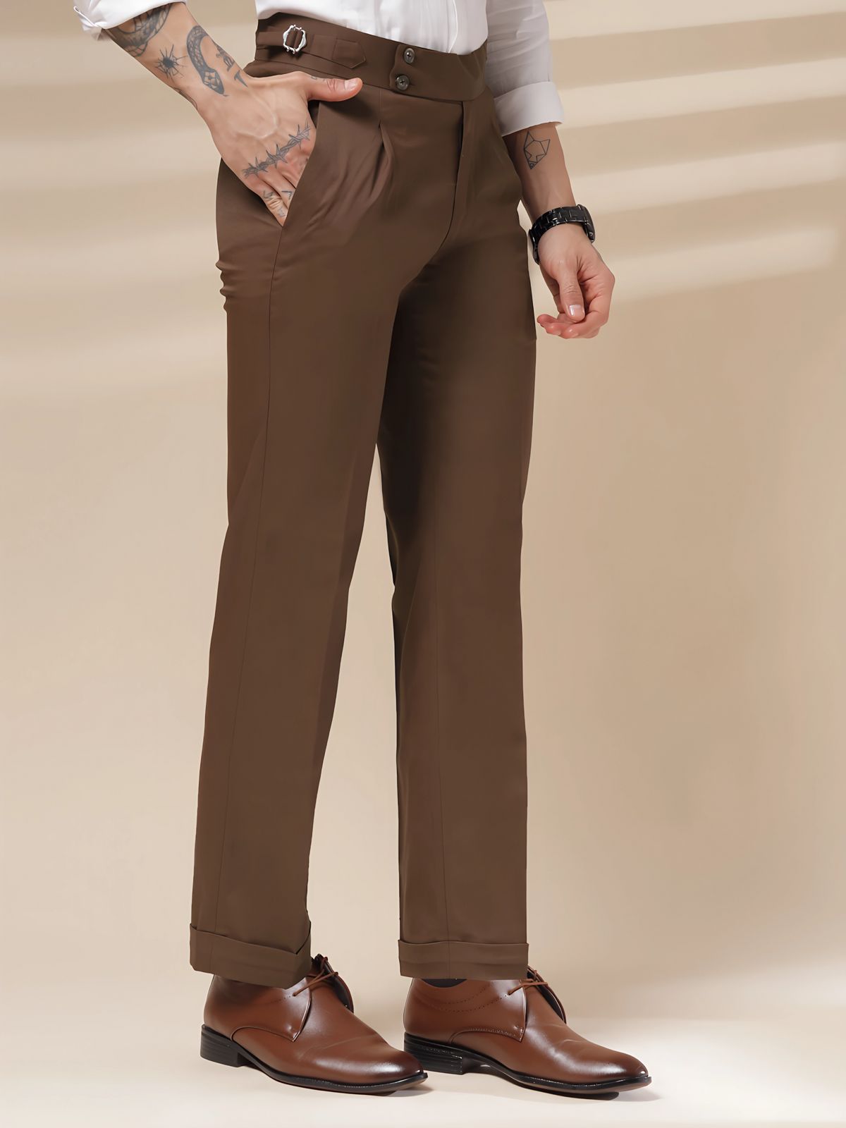 Mens Premium Brown Gurkha Pant