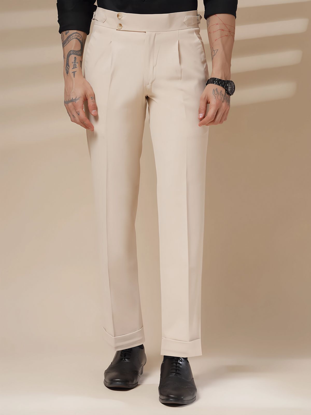Mens Premium Cream Gurkha Pant