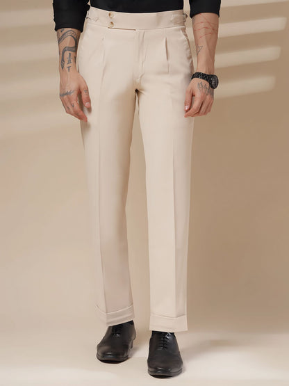 Mens Premium Cream Gurkha Pant