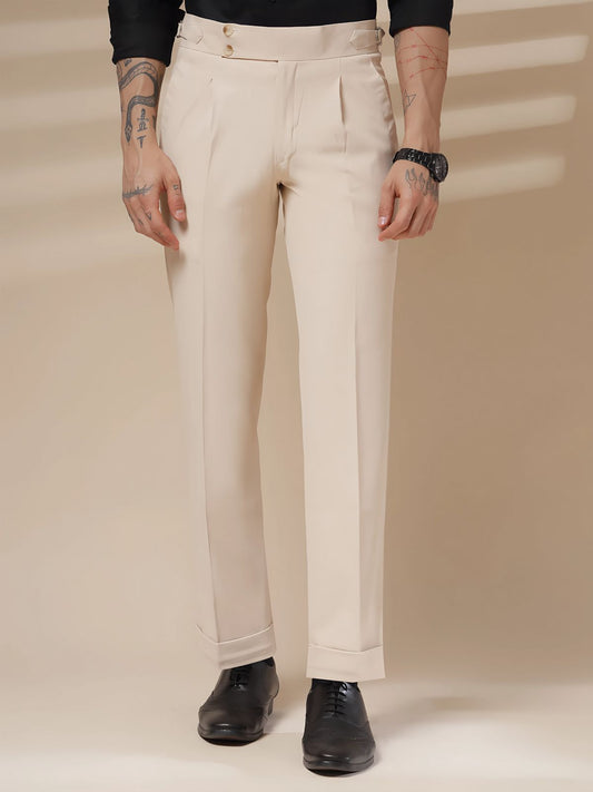 Mens Premium Cream Gurkha Pant