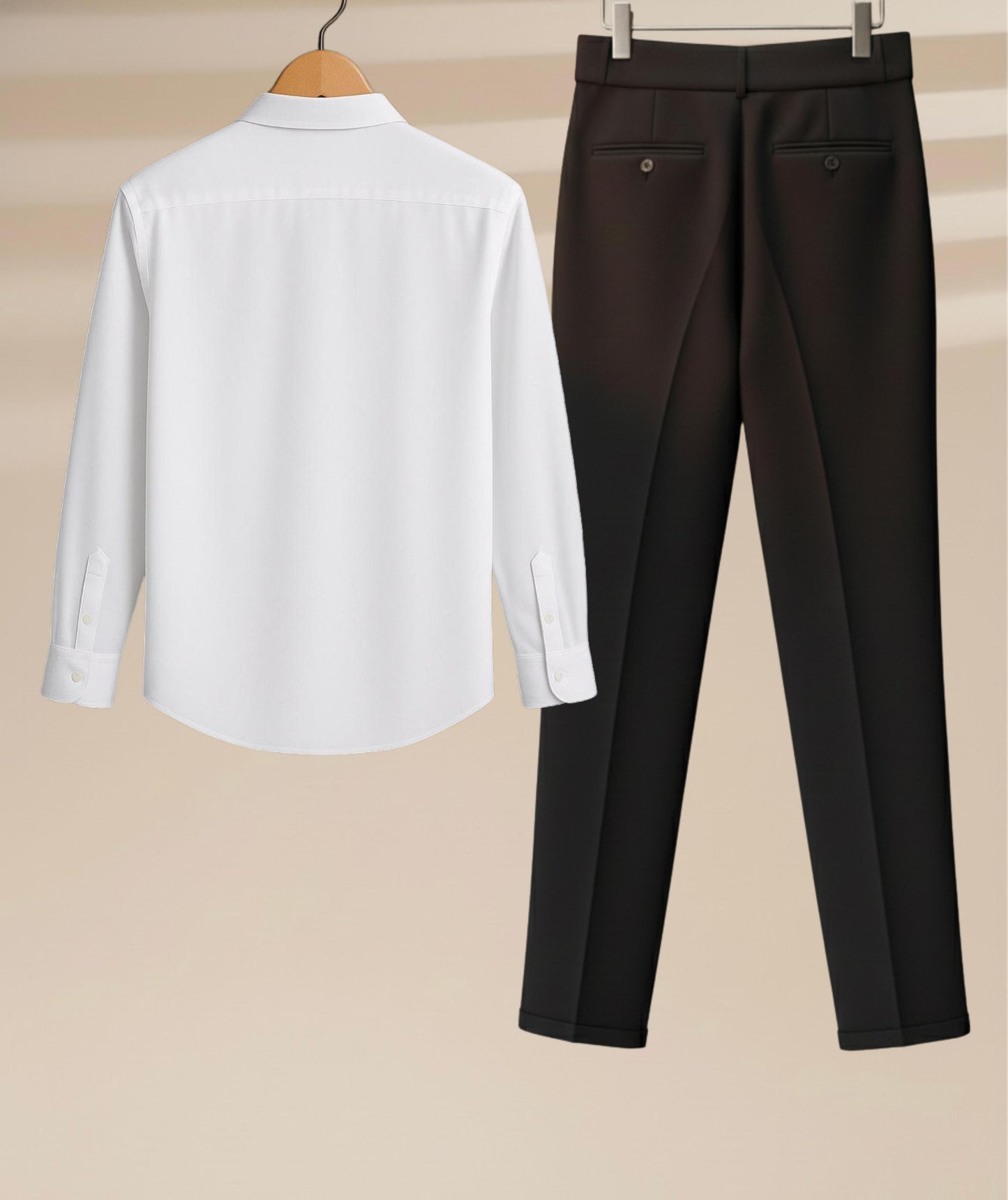 Mens White Shirt Black Gurkha Pant