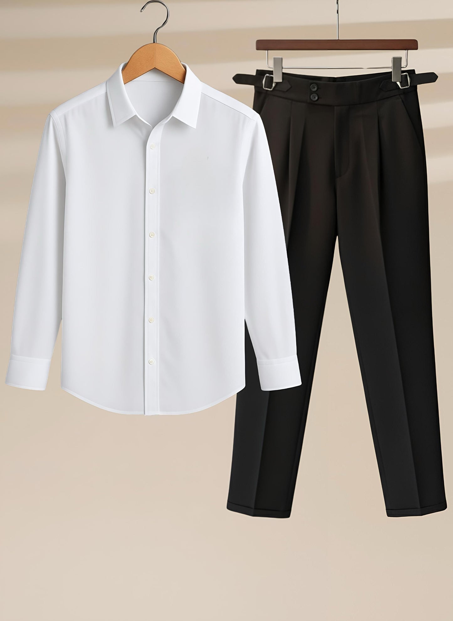 Mens White Shirt Black Gurkha Pant