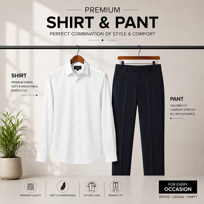 Premium White Shirt Black Pant