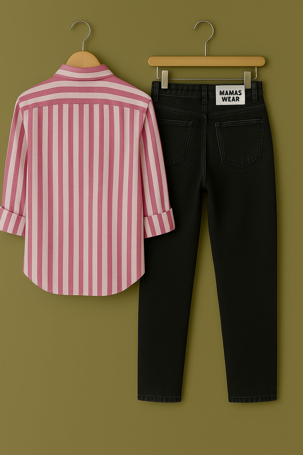 Pure cotton Light Pink stripe shirt Jeans combo for men
