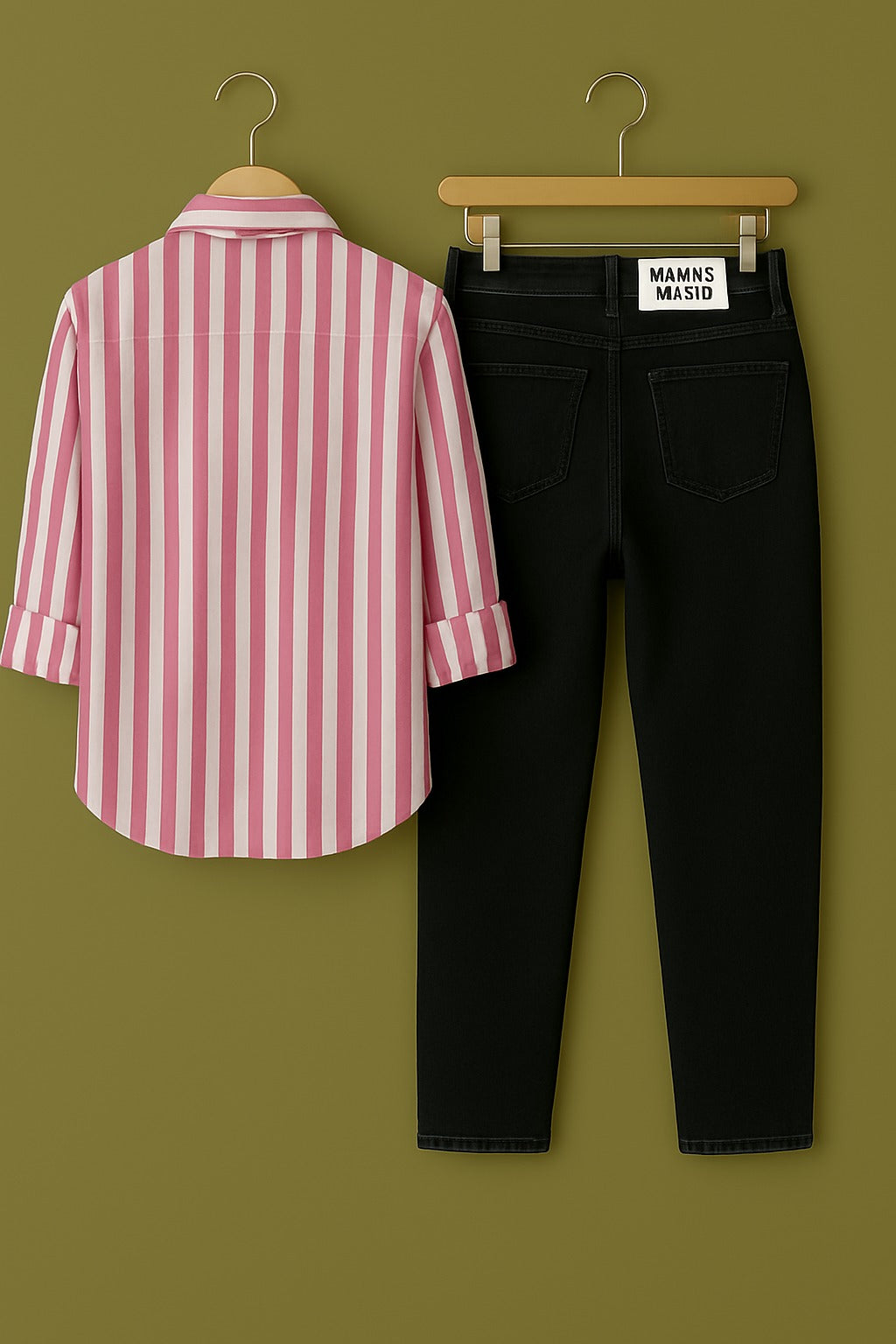 Pure cotton Light Pink stripe shirt Jeans combo for men