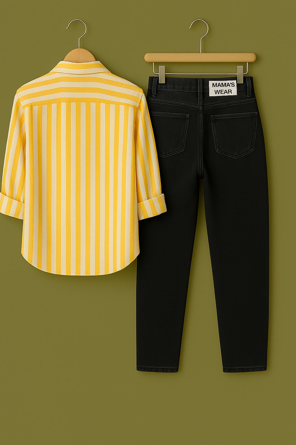 Pure cotton light yellow stripe shirt Jeans combo for men