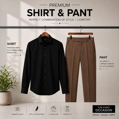 Premium black Shirt Brown Pant