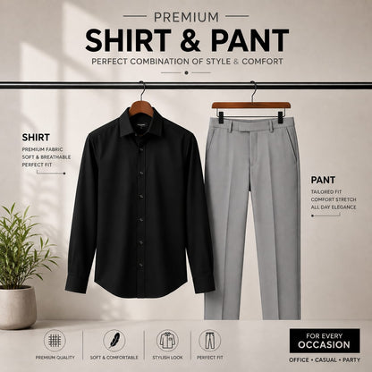 Premium Blue Shirt Grey Pant