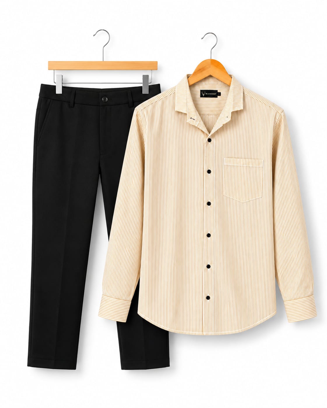 Mens Striped Shirt Pant Combo