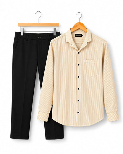 Mens Striped Shirt Pant Combo