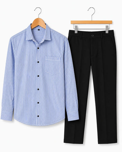 Mens Striped Shirt Pant Combo