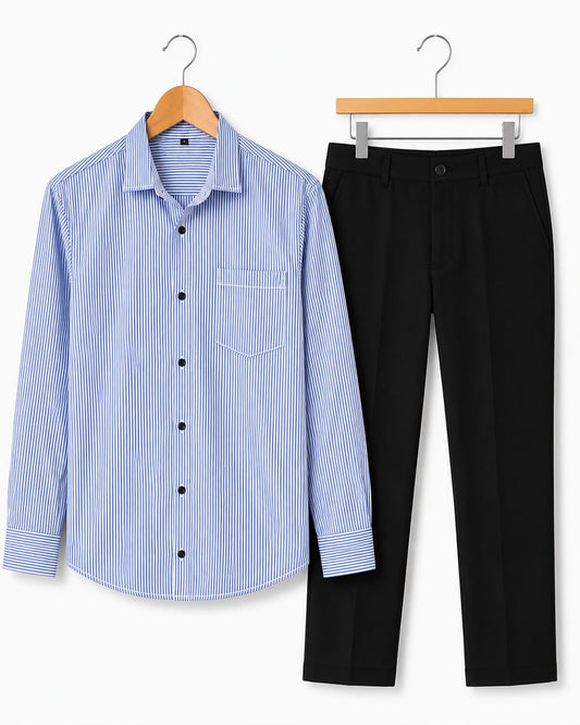 Mens Striped Shirt Pant Combo