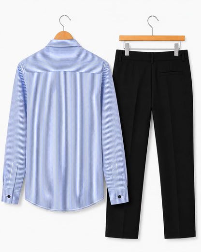Mens Striped Shirt Pant Combo