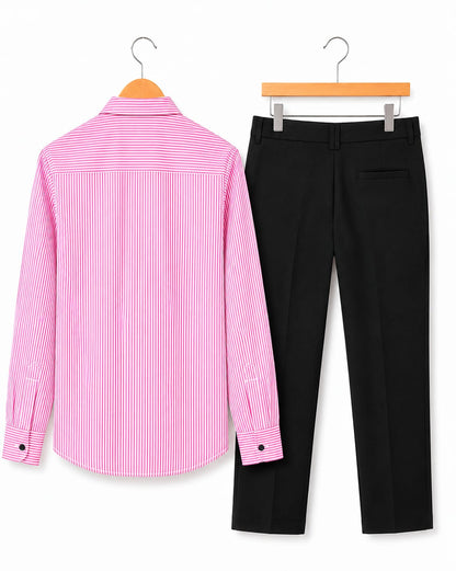 Mens Striped Shirt Pant Combo